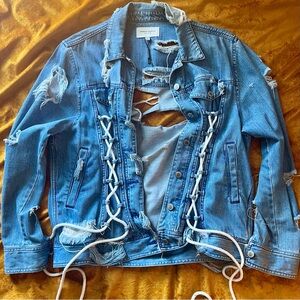 • Public School Gwenda destroyed denim jacket
